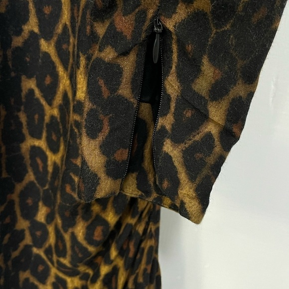 Vintage Carolina Herrera x Saks 5th Ave Leopard Long Sleeve Dress USA Made - Picture 4 of 11